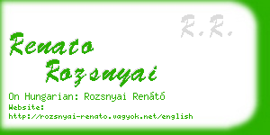 renato rozsnyai business card
